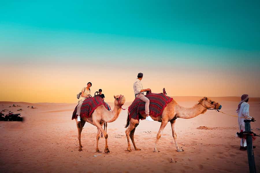 Abu Dhabi: Desert Safari with BBQ, Belly & Tannura Dance - Sandboarding and the Tiny Camel Ride Moment