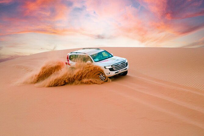 Abu Dhabi Morning Desert Safari: 4x4 Dune Bashing, Camel Ride and Sandboarding - 4x4 Dune Bashing: The Main Event (Hold On)