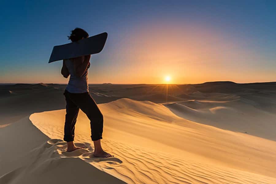 Agadir/Taghazout: Desert Sandboarding & Visit to the Canyon - Reaching the dunes near the beach: what the sandboarding setup feels like