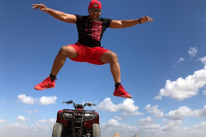 All inclusive Tour Giza Pyramids Sphinx Quadbike Camels Lunch - Quad bike around the desert: the fun part, with a safety reality check