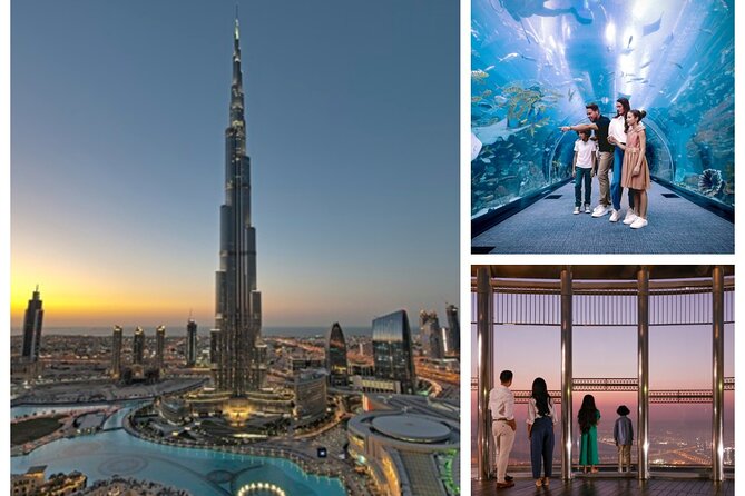 Burj Khalifa At the Top & Dubai Aquarium Combo Entrance Tickets - Burj Khalifa At the Top: the elevator show and the glass views