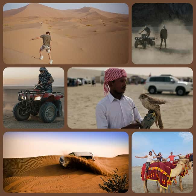 Desert Safari, QuadBike,Dune buggy, Sandboarding & CamelRide - Royal Route’s desert safari combo: quad, camel, buggy, sandboarding