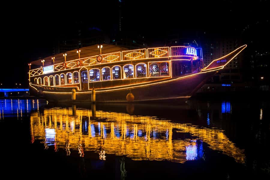 Doha: Arabic Dhow Cruise with Dinner, Tea & Coffee - Landmarks from the sea: skyline, Corniche, and a moving viewpoint