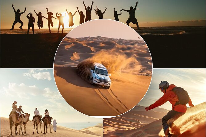 Doha Desert Excursion Dune Bashing Sandboarding Camel Ride - Key highlights