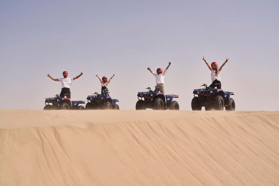 Doha: Desert Safari with Quad Bike, Sandboard & Camel Ride - Inland Sea and the Saudi Border View: The Calm Big Finish
