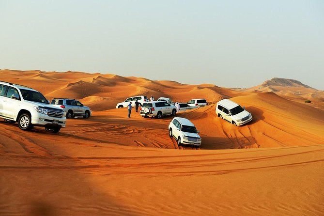 Doha : Half Day Desert Safari With SandBoarding and Camel Ride - Stop 1: Sealine Beach, tyre deflation, and camel ride photo time