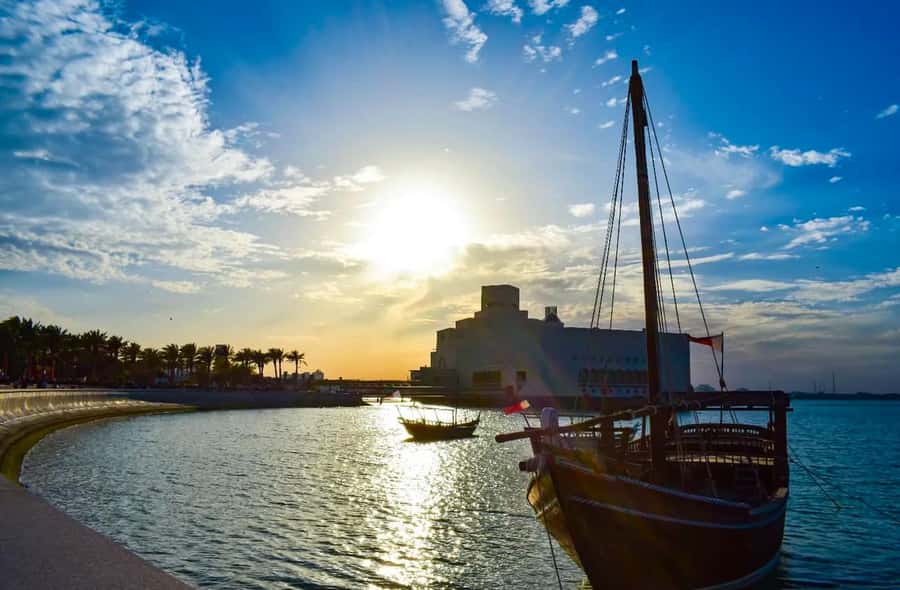 Doha: Sunset Serenade Skyline Dhow Cruise with Buffet Dinner - Buffet dinner on a dhow: Arabic and international food, served without fuss