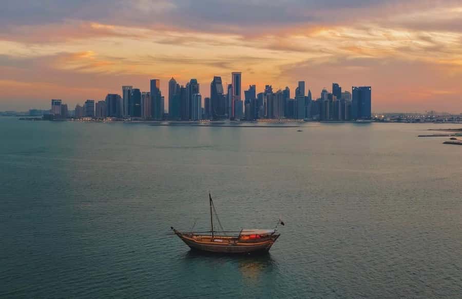 Doha: Traditional Wooden Dhow Cruise with Dinner /Arabic Tea - The Qahwa welcome: the warm start that makes it feel cultural