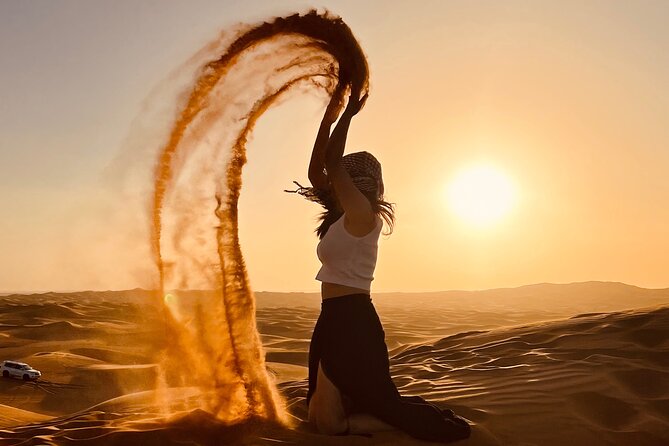 Dubai Desert Safari & Buffet Dinner and Camel ride with PRIVATE CAR - Dune bashing in red sand: the adrenaline block (20–35 minutes)