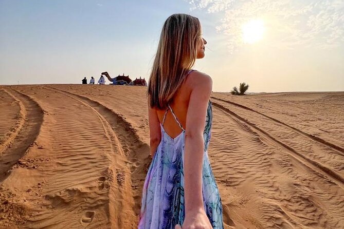 Dubai Desert Safari with Desert Camp Dinner, Camel Ride & Shows - Caravanserai camp: Bedouin charm with modern comfort