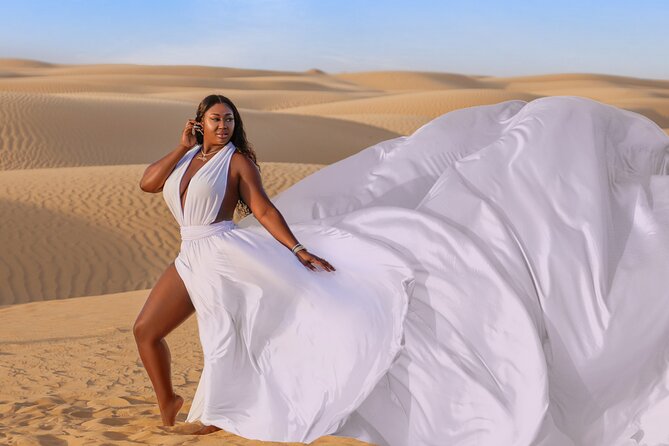 Dubai Flying Dress Private Photoshoot in the Desert - How the photographer guides poses in dunes (and why it matters)