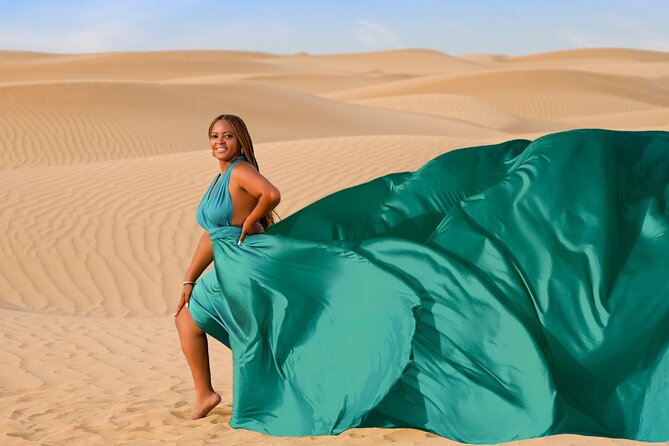 Dubai Flying Dress Private Photoshoot in the Desert - Beauty styling options: makeup, hair, and henna-type extras