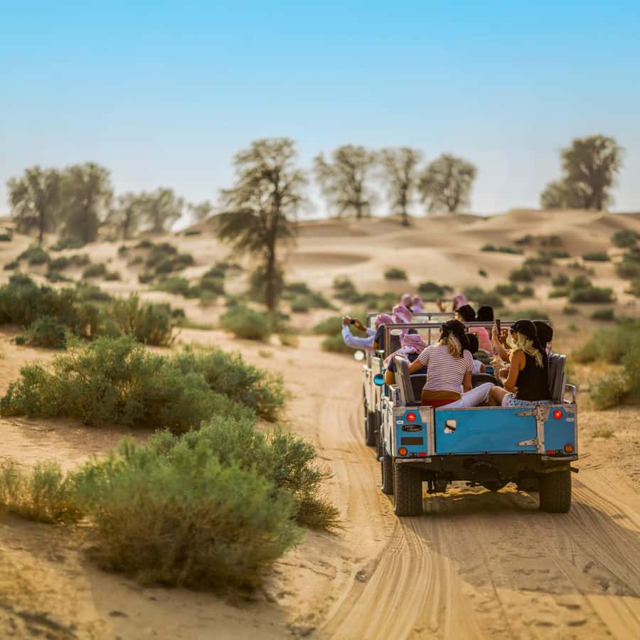 Dubai: Heritage Safari in Vintage Land Rover with Dinner - A 1950s Land Rover Dubai Desert Safari (Without the Dune-Bashing Stress)