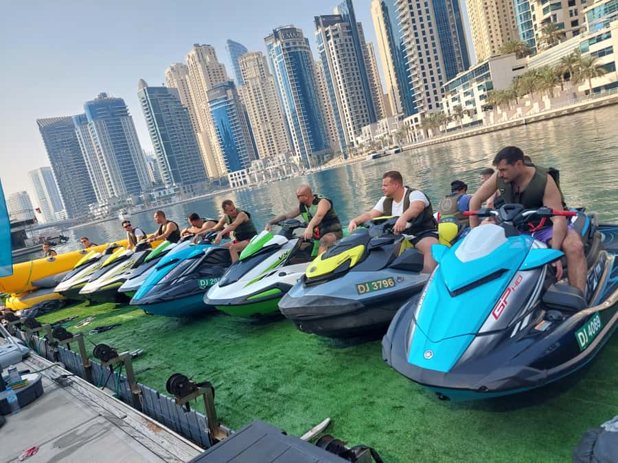 Dubai: Jetski Tour to Dubai Eye, JBR, Palm & Burj Al Arab - Bluewaters Island and Ain Dubai: The Dubai Eye Comes Alive From Water