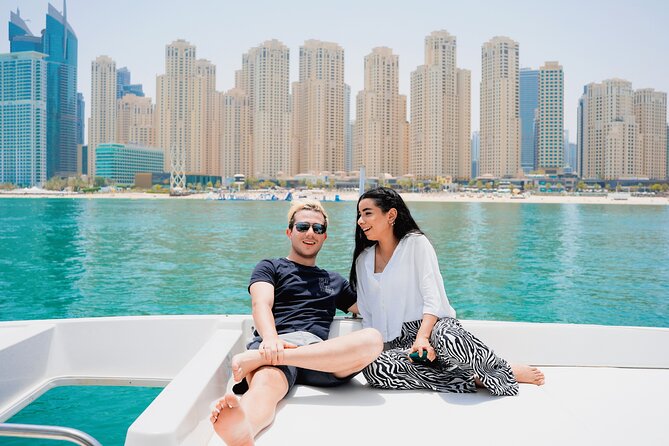 Dubai Marina 1hr Yacht tour with Drinks - The Route That Gives You Real Skyline Variety
