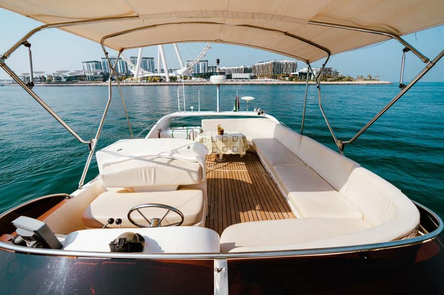 Dubai: Private Luxury Yacht Tour on a 50-Foot Yacht - BBQ on board and bring-your-own dinner setup