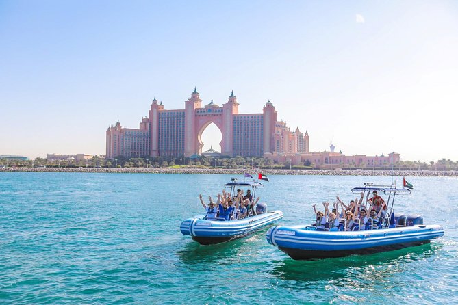 Dubai Speedboat Tour, Marina, Atlantis, Palm & Burj Al Arab - Atlantis at the tip of the Palm: the iconic exterior moment