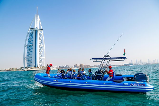Dubai Speedboat Tour, Marina, Atlantis, Palm & Burj Al Arab - Burj Al Arab and the skyline: where the “wow” happens