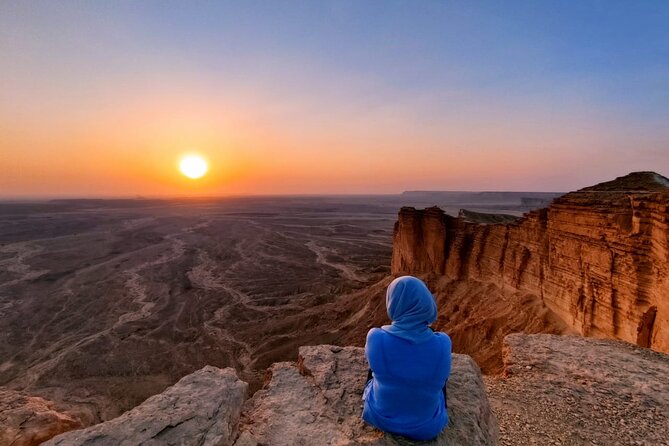 Edge Of The World Hike(Dinner under stars,village,bats cave,camp) - Jabal Firayn: the summit view with Mount Fahren’s two-headed look