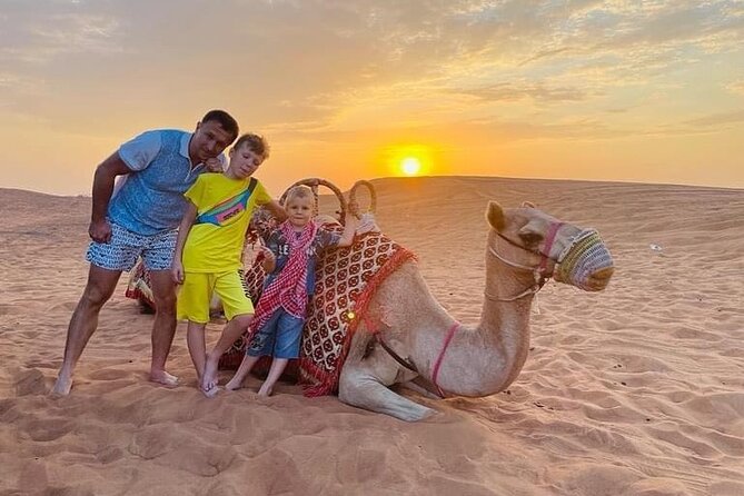 Evening Desert Safari & BBQ With Live Shows,Camel Ride,Falcon pic - Lahbab Desert: 15-minute camel ride, 40-minute dune bashing, and sandboarding