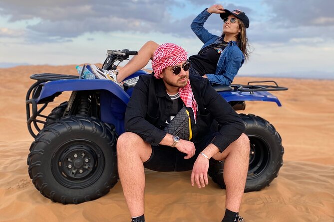 Evening Quad Bike, Desert Safari in Dubai , BBQ Dinner and Shows - Sand Boarding: The Sliding Part, Minus the Guesswork