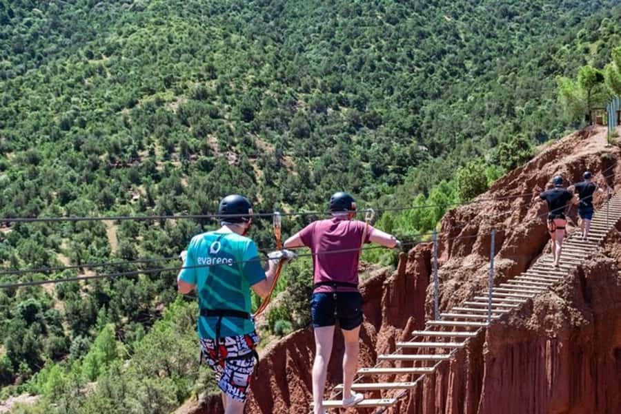 From Marrakesh: Zip-Line & Hike in the Atlas Mountains - The zip-line portion: safety briefing, four rides, and pine forest speed