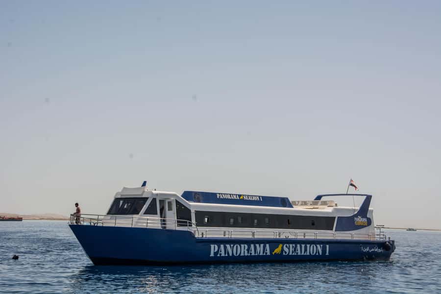 Hurghada: Panoramic Semi-Submarine Cruise with Snorkeling - Inside the semi-submarine: panoramic windows and a 5-meter descent