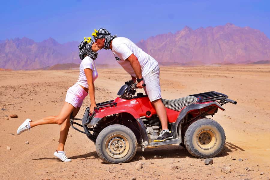 Hurghada: Safari Jeep, Quad, Buggy, Camel Ride & BBQ Dinner - Quad Bike Safety Briefing and 40 Minutes of Sahara Speed