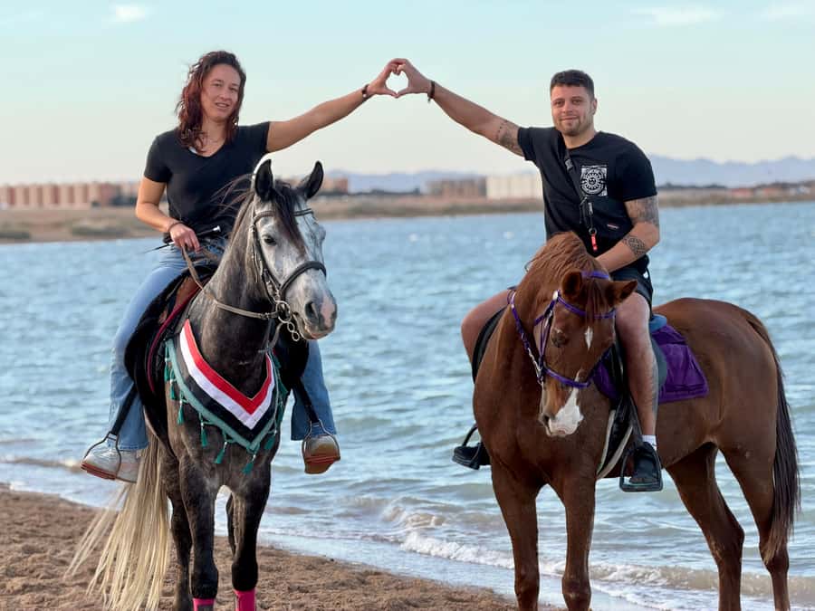 Hurghada: Sea & Desert Horse Riding tour/w Swimming&Transfer - Guides, horse matching, and photos that make the day easy