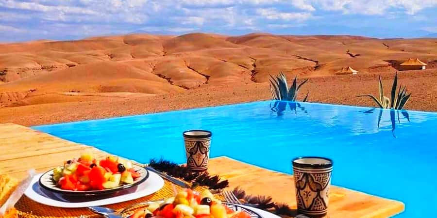 Marrakech: Agafay Desert Camp Lunch with Camel Ride and Pool - Optional extras: quad biking and the argan-oil stop