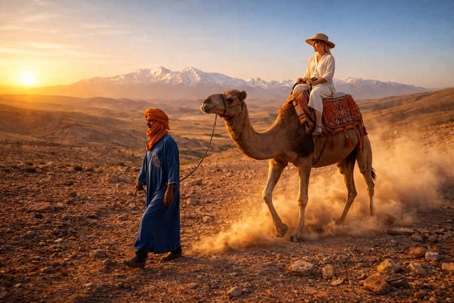 Marrakech: Agafay Desert Escape with Quad or Camel Ride - Pickup, timing, and how the afternoon turns into sunset dinner