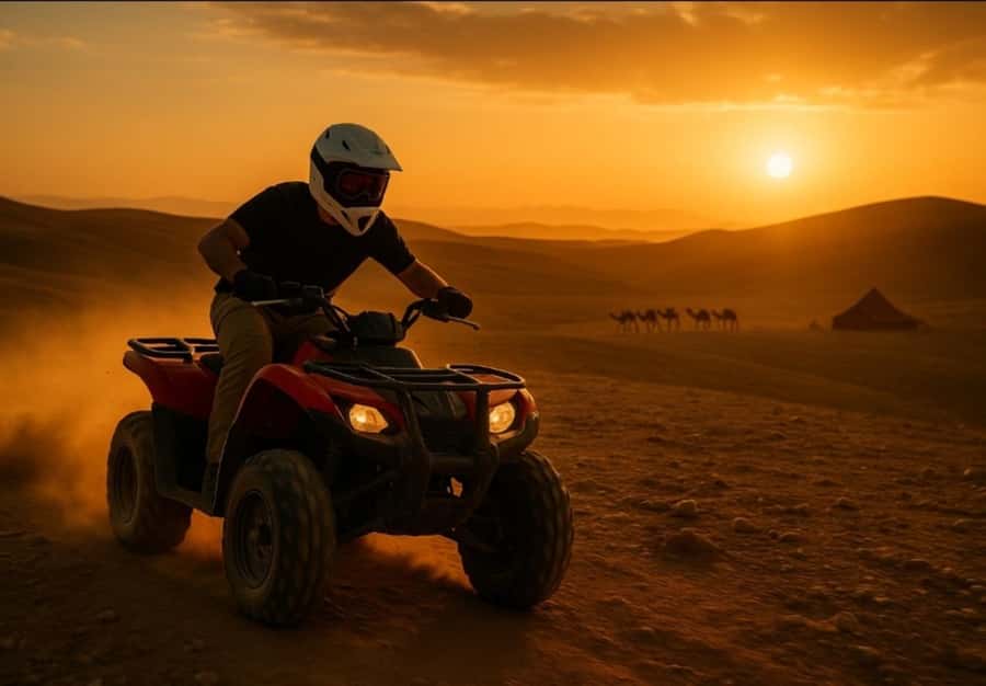 Marrakech: Agafay Desert Quad & Camel Rides with Dinner Show - Fire Show and Fireworks: Ending With Heat and Light