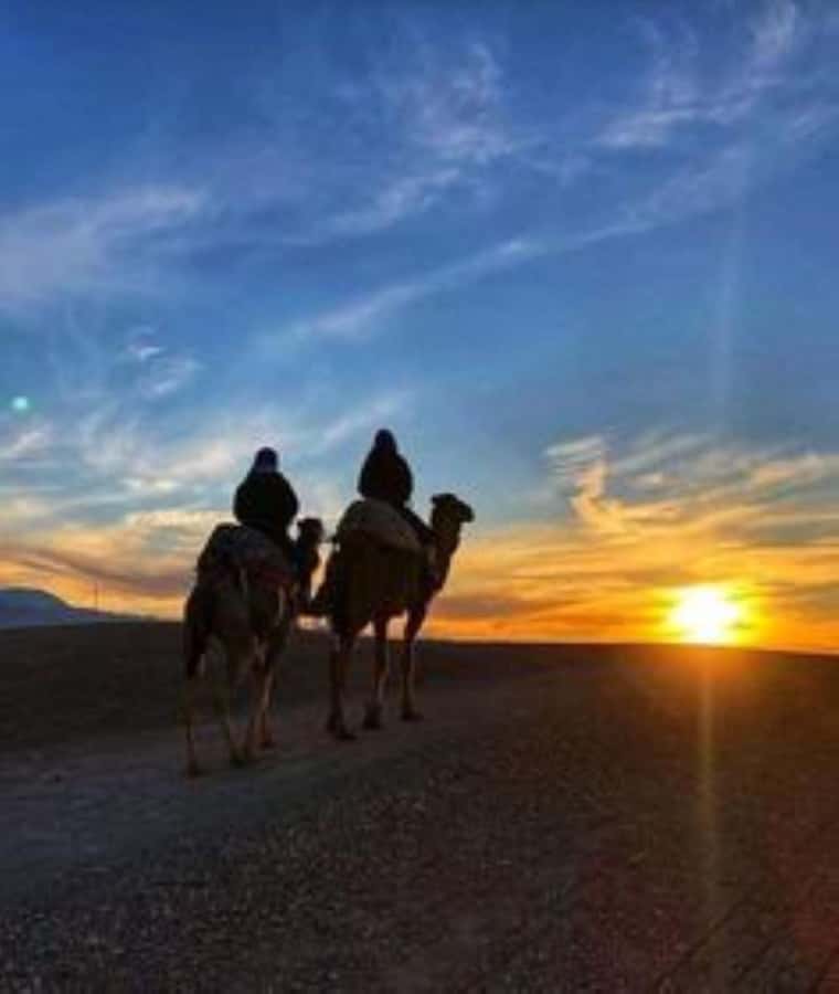 Marrakech: Camel & Quad Bike Tour with Sunset, Dinner & Show - Moroccan tea break and desert panoramas: Where the tour slows on purpose