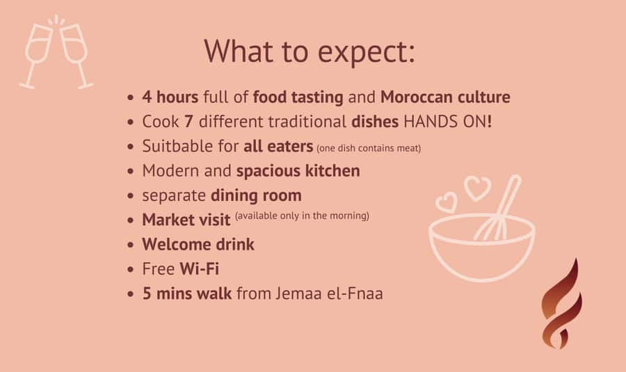 Marrakech: Moroccan Cooking Class with Market Visit and Meal - Lunch or dinner in a cozy salon: eating your work