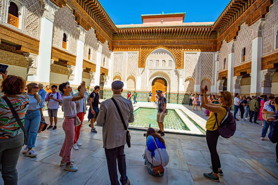 Marrakech: Palace, Museum, Madrasa & Medina Highlights Tour - Ben Youssef Medersa: A 14th-Century School in Stone