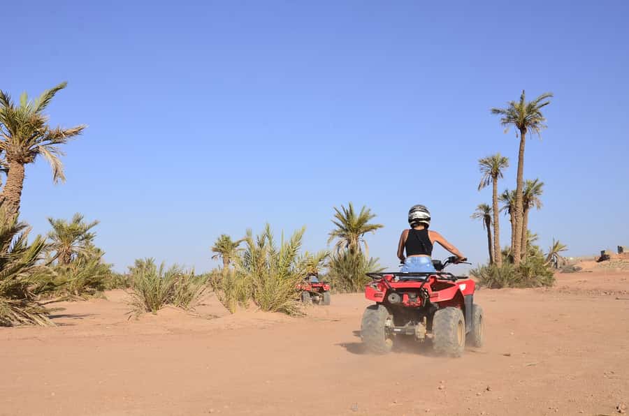 Marrakech: Palmeraie Guided Quad Tour with Tea Break - The first quad section: 45 minutes through palm paths