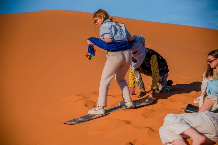 Marrakech to Fes: 3-Day Merzouga Desert Camel & Sandboarding - Merzouga Desert Camp: Private Tent, Dinner, Drumming, and Starry Skies