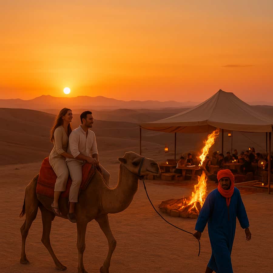 Marrakesh: Agafay Desert Sunset, Camel Ride, and Dinner Show - Guide and Driver: How Names Like Mohamed, Omar, and Oussama Show Up in the Experience