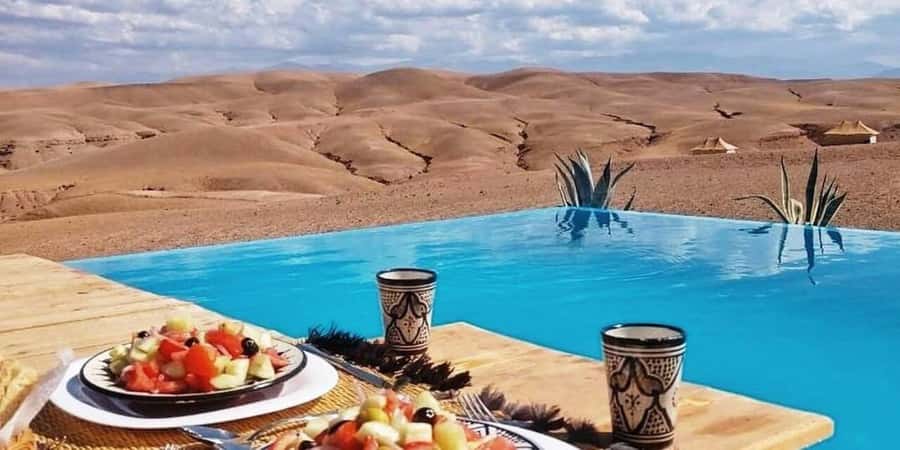 Marrakesh: Agafay Desert Tour with Lunch and Swimming Pool - Swimming Pool Time with Atlas Mountain Views