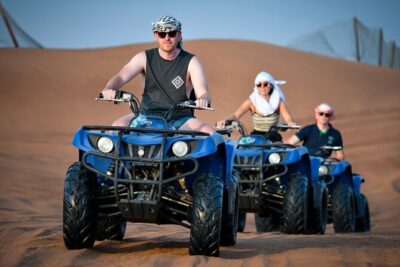 Morning Desert Safari, Quad Bike, Sandboard and Camel Ride - Quad biking and ATV time: how the fenced-ride format plays out
