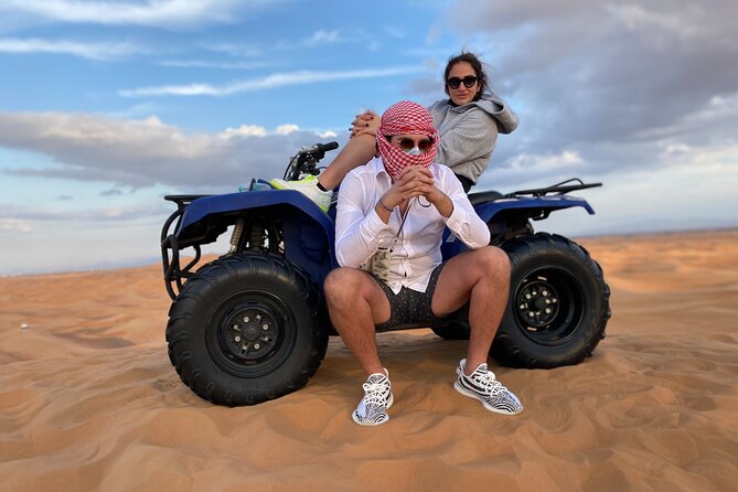 Morning Desert Safari, Quad Bike, Sandboard and Camel Ride - Sandboarding and desert photos: short trial, good memories