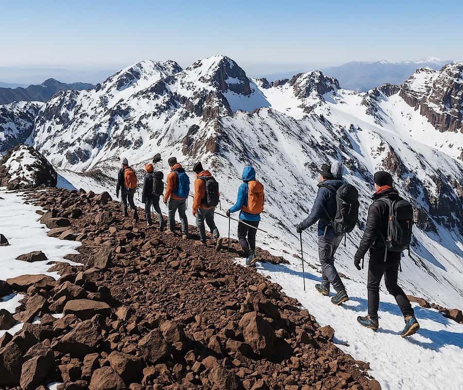 Mt Toubkal Ascent Express Trek 2 Days 1 Nights - Day Two: the long sunrise summit push to 4,167m
