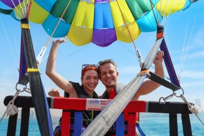 Parasailing in Dubai with Palm Jumeirah and JBR Beach views - The Dubai Harbour to JBR Beach Transfer: Fast, Scenic, and Sometimes Hot