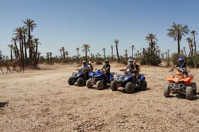Quad, camel and dinner with show in the desert of Agafay - Quad biking on rocky tracks: helmets, training, and pace realities