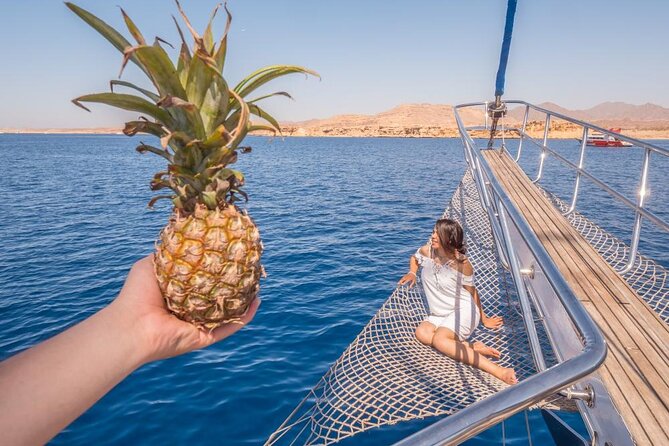 Snorkeling trip to Ras Mohamed & The White Island aboard Luxury Yacht - Food on board: seafood soup, open buffet, and drink choices that actually matter