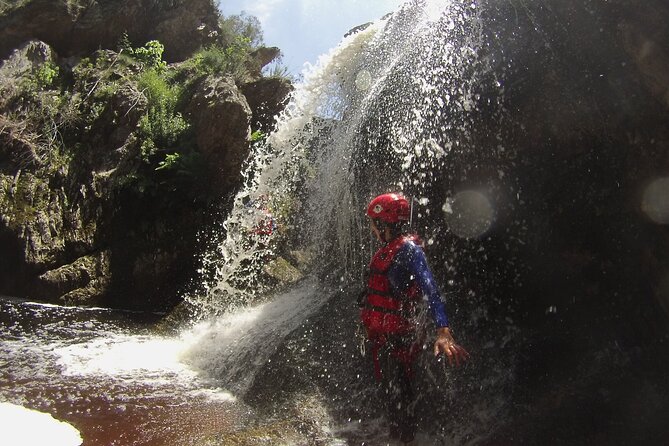 Standard Canyoning Trip in The Crags, South Africa - The 98-foot zip line: why the final splash hits so hard