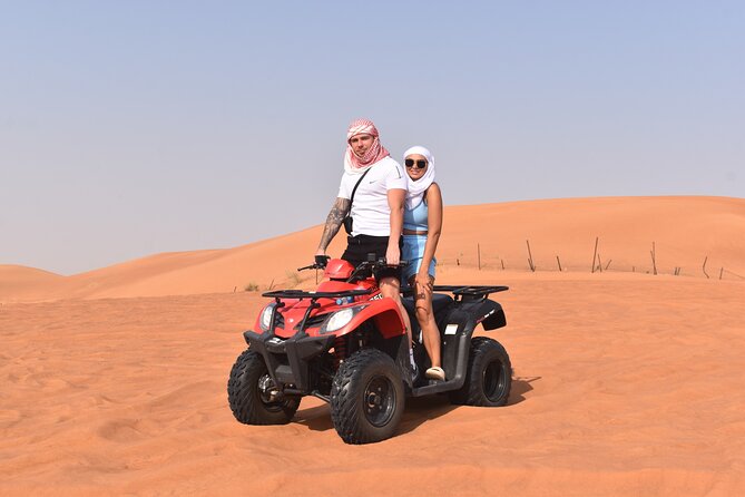 Sunset Desert Safari Quad bike Camel ride Sand Board & BBQ Dinner - Key highlights you’ll feel right away