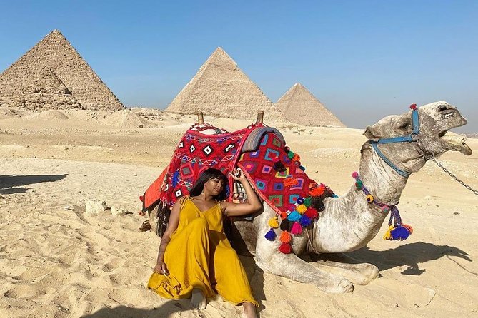 VIP Private Tour Giza Pyramids Sphinx ,Camel,Inside Pyramid - Camel Ride on the Giza Panorama: Fun, Photos, and One Timing Reality